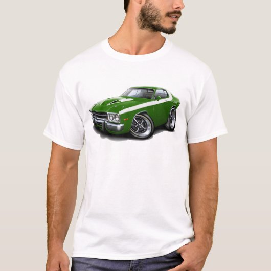 1973-74 Roadrunner Green-White Car T-shirt (Voorkant)