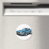 1973-74 Roadrunner LT Blauw-Zwart Auto Magneet (Insitu (Vaatwasser))