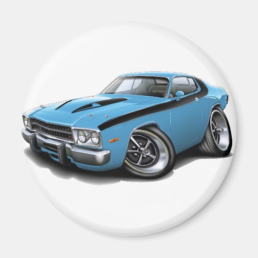 1973-74 Roadrunner LT Blauw-Zwart Auto Magneet (Voorkant)