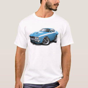 1973-74 Roadrunner Lt Blue-White-auto T-shirt