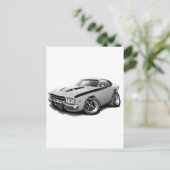 1973-74 Roadrunner White-Black Car Briefkaart (Staand voorkant)