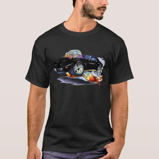 1973-76 Corvette Black Car T-shirt (Voorkant)