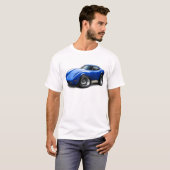 1973-76 Corvette Blue Car T-shirt (Voorkant volledig)