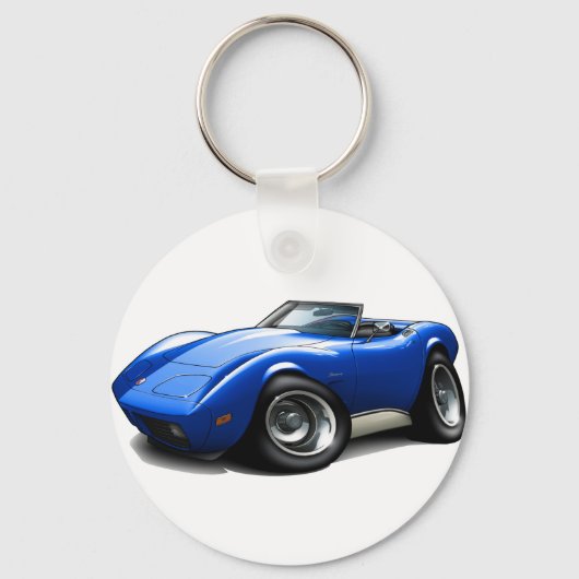 1973-76 Corvette Blue Convertible Sleutelhanger (Voorkant)