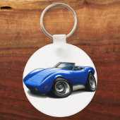 1973-76 Corvette Blue Convertible Sleutelhanger (Voorkant)
