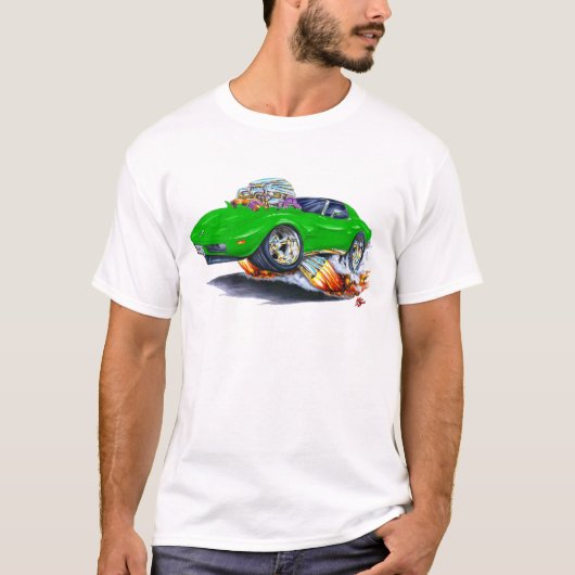 1973-76 Corvette Green Car T-shirt (Voorkant)