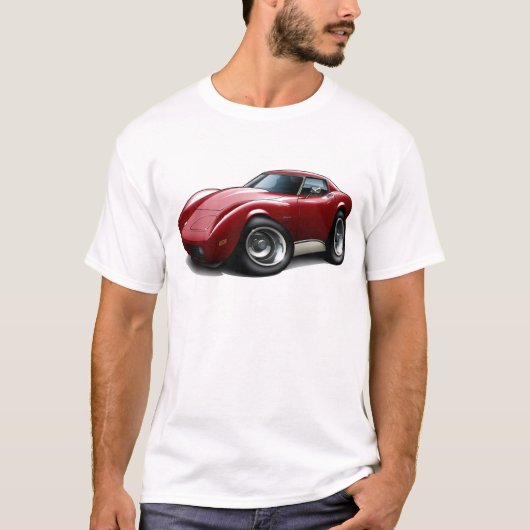 1973-76 Corvette maroon T-shirt (Voorkant)