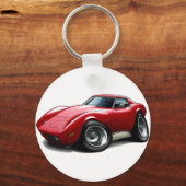 1973-76 Corvette Red Car Sleutelhanger (Voorkant)