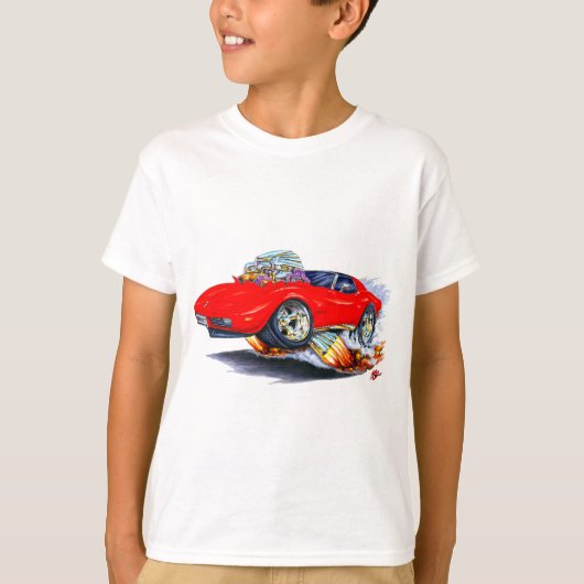 1973-76 Corvette Red Car T-shirt (Voorkant)