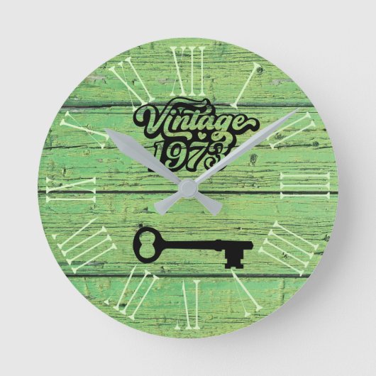 1973 acrylwandklok ronde klok (Voorkant)