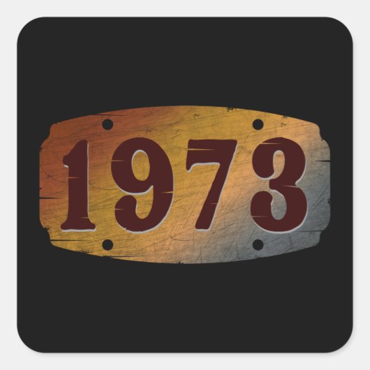 1973 ANTIEK VIERKANTE STICKER (Voorkant)