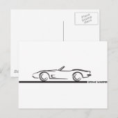 1973 Corvette Convertible BLK Briefkaart (Voorkant / Achterkant)