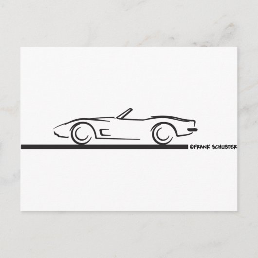 1973 Corvette Convertible BLK Briefkaart (Voorkant)