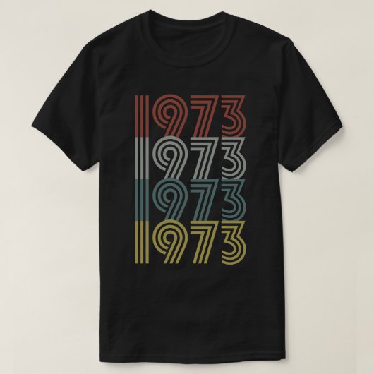 1973 Geboortejaar Retro stijl T-shirt (Design voorkant)