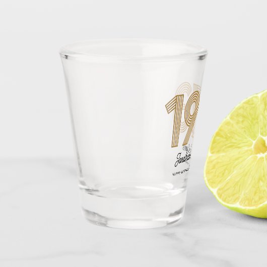 1973 Gold en Black 50th Birthday Shot Glass Shot Glas (Links)