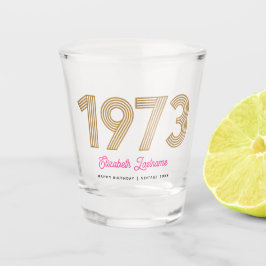 1973 Goud en Roze 50ste Verjaardag Shotglas Shot Glas