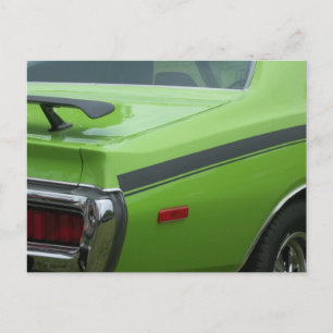 1973 Green Dodge Charger SE Brougham achterkwart Briefkaart