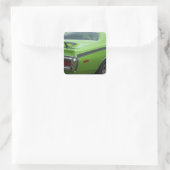 1973 Green Dodge Charger SE Brougham achterkwartie Vierkante Sticker (Tas)