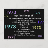 1973 liedjes briefkaart (Voorkant)