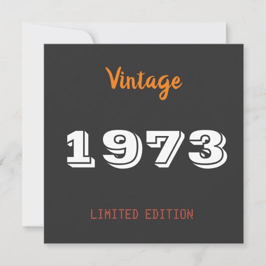  1973 limited edition 53e verjaardag cadeau kaart (Voorkant)