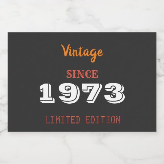 1973 Limited Edition Liquor Bottle Label Likeurfles Etiket (Enkel label)