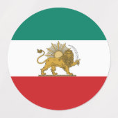 1973 Oud Perzië Iran Nationale Vlag Afgerond Labels (Design 1)
