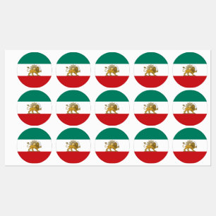 1973 Oud Perzië Iran Nationale Vlag Afgerond Labels