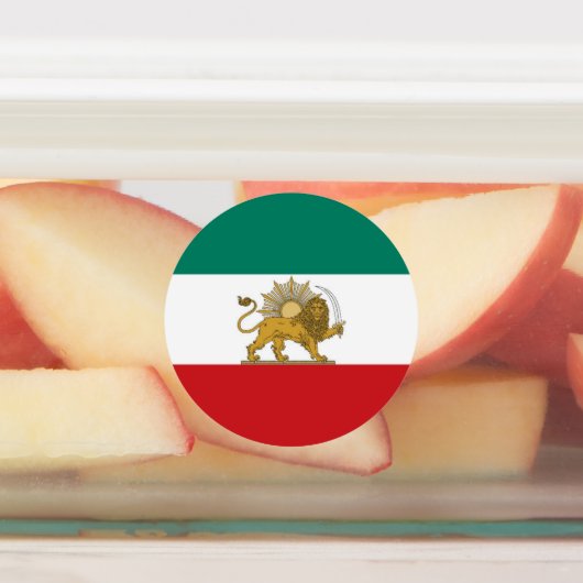 1973 Oud Perzië Iran Nationale Vlag Afgerond Labels (Aangebracht)