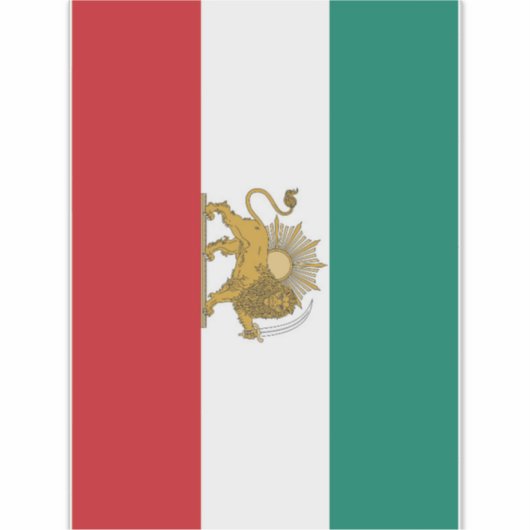 1973 Oude Perzische Iraanse vlag Sticker (Voorkant)