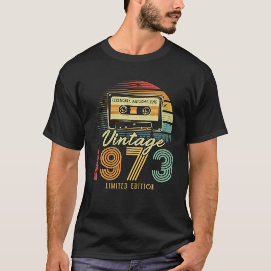 1973 Retro Cassette 1973 50th Birthday 50 T-shirt (Voorkant)