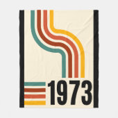 1973 Retro Stripe Rainbow Vintage Poster Deken (Voorkant)