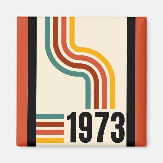 1973 Retro Stripes Vintage 50ste verjaardag Magneet (Voorkant)