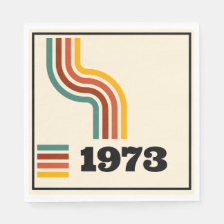 1973 Retro Vintage Poster Verjaardag of reünie Servet