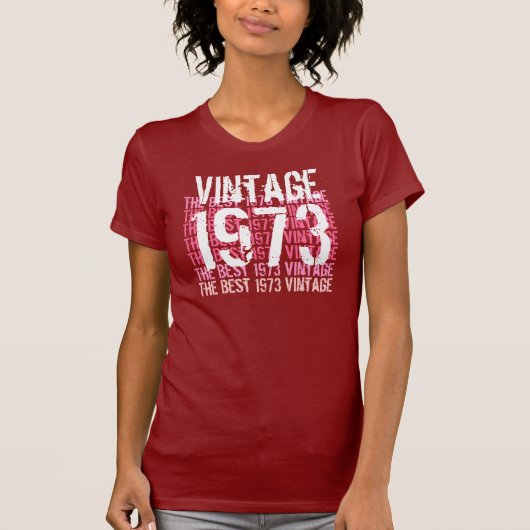 1973 - Rood roze Witte verjaardag G201 T-shirt (Voorkant)