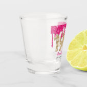 1973 Roze glitter Drip 50th Birthday Shot Glass Glas (Links)