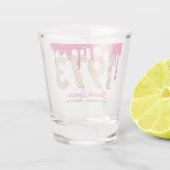 1973 Roze glitter Drip 50th Birthday Shot Glass Shot Glas (Achterkant)