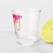 1973 Roze glitter Drip 50th Birthday Shot Glass Shot Glas (Rechts)