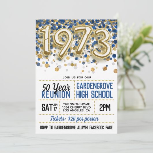 1973 Uitnodiging tot hereniging van de middelbare  (Staand voorkant)