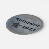 1973 Verjaardag met Grunge Star Papieren Bordje (Gekanteld)