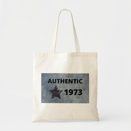 1973  Verjaardag met Grunge Star Tote Bag (Voorkant)