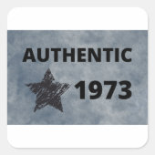 1973  Verjaardag met Grunge Star Vierkante Sticker (Voorkant)