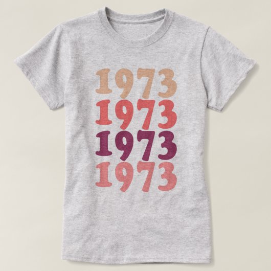 1973 Verjaardagsfeestje Vrouwen 50e Verjaardags Re T-shirt (Design voorkant)