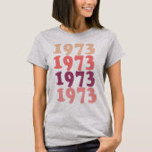 1973 Verjaardagsfeestje Vrouwen 50e Verjaardags Re T-shirt (Voorkant)