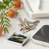 1973 Yellow Corvette Classic Style Sleutelhanger (Zijkant)