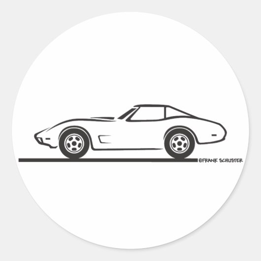 1974 1975 1976 1978 Chevrolet Corvette Hard Top T Ronde Sticker (Voorkant)