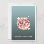  1974 50ste verjaardag retro donkerblauw kaart (Achterkant)