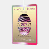  1974 50ste verjaardag roze metalen ornament (Voorkant links)