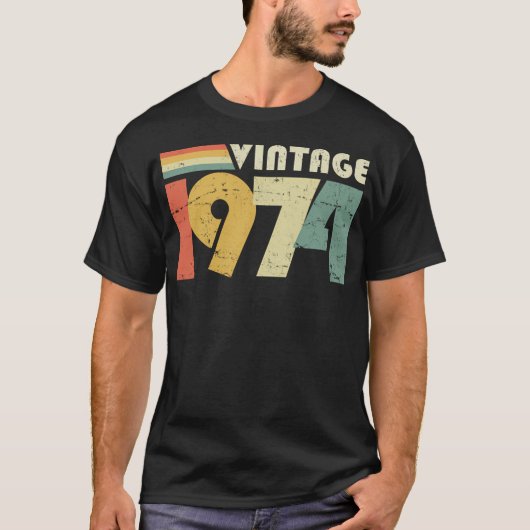  1974 50ste verjaardagscadeau noodlijdend ontwerp t-shirt (Voorkant)