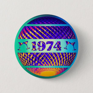 1974 50ste verjaardagscadeau ronde button 5,7 cm