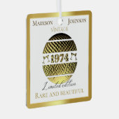  1974 50ste verjaardagsgoud metalen ornament (Voorkant Rechts)